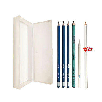 edu3 Pencil Case + 3 Drawing Pencils (Any Grades) + 1 Charcoal Pencil + FREE Eraser Blender + FREE Stump