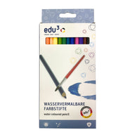 edu3 Triangular Water Soluble Coloured Pencil 12 colours (Bestseller)