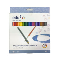 edu3 Triangular Water Soluble Coloured Pencil 24 colours, Card Box