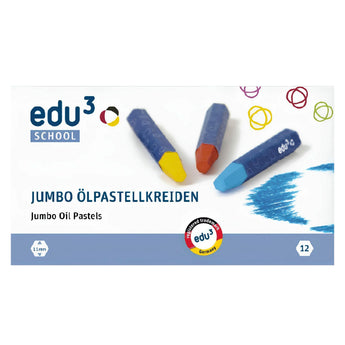 edu3 JUMBO Hexagonal Oil Pastel 12 colours, Card Box