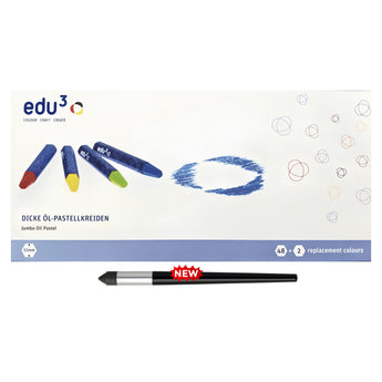 edu3 JUMBO Hexagonal Oil Pastel 48+2 colours + FREE Oil Pastel Blender
