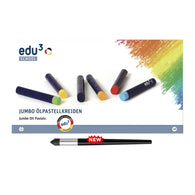 edu3 JUMBO Oil Pastel Round 48 Colours + FREE Oil Pastel Blender