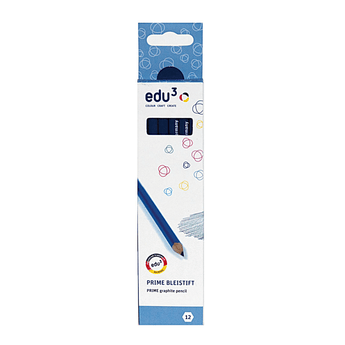 edu3 PRIME Hexagonal Drawing Pencil Artist Quaity Leads, End Dipped ,12pcs, Card Box