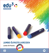 edu3 JUMBO Oil Pastel Round 24 colours + FREE Oil Pastel Blender